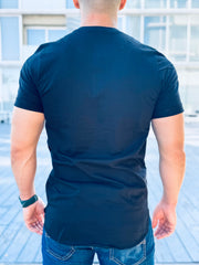 PLAYERA LONG FIT BLACK