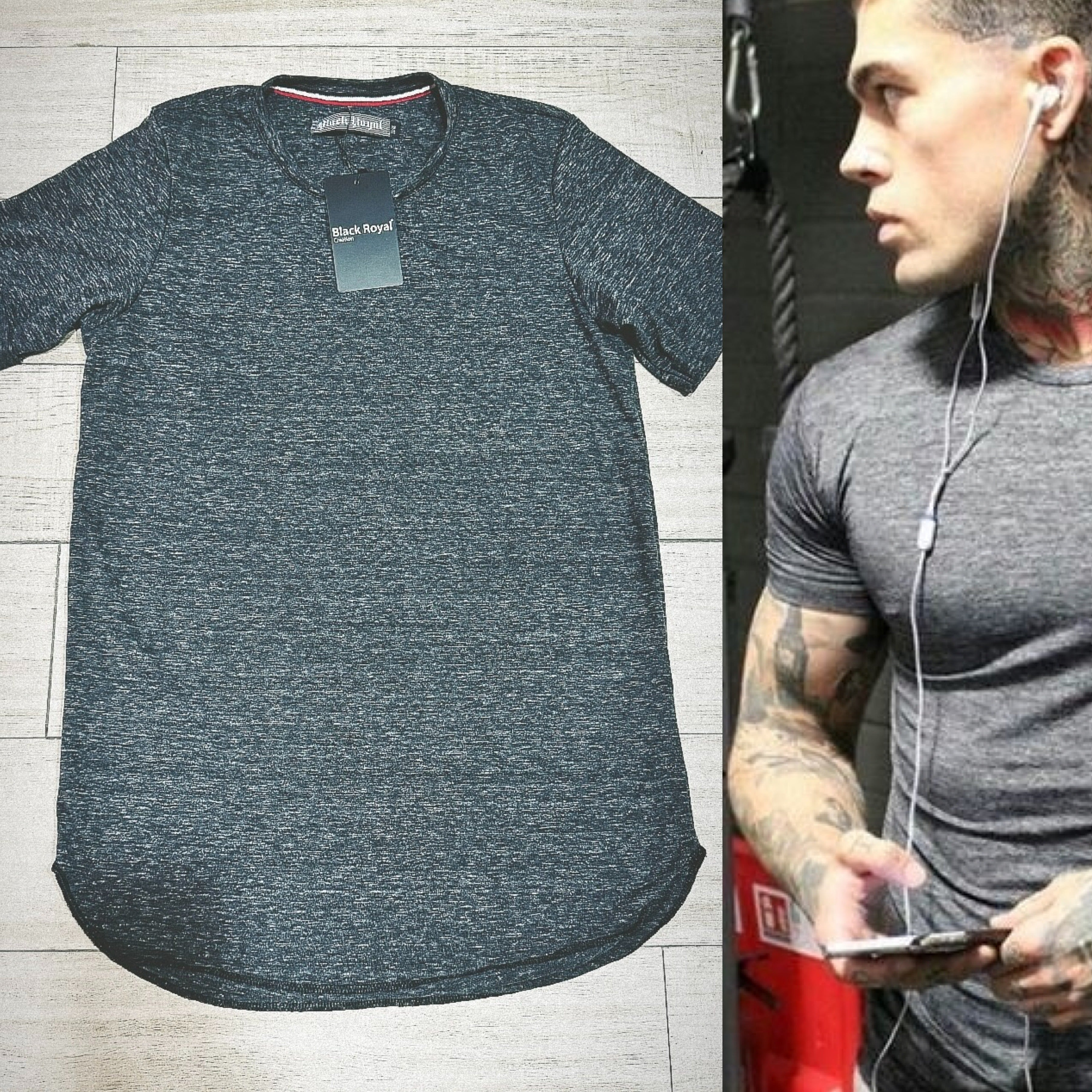 PLAYERA LONG FIT STEEL