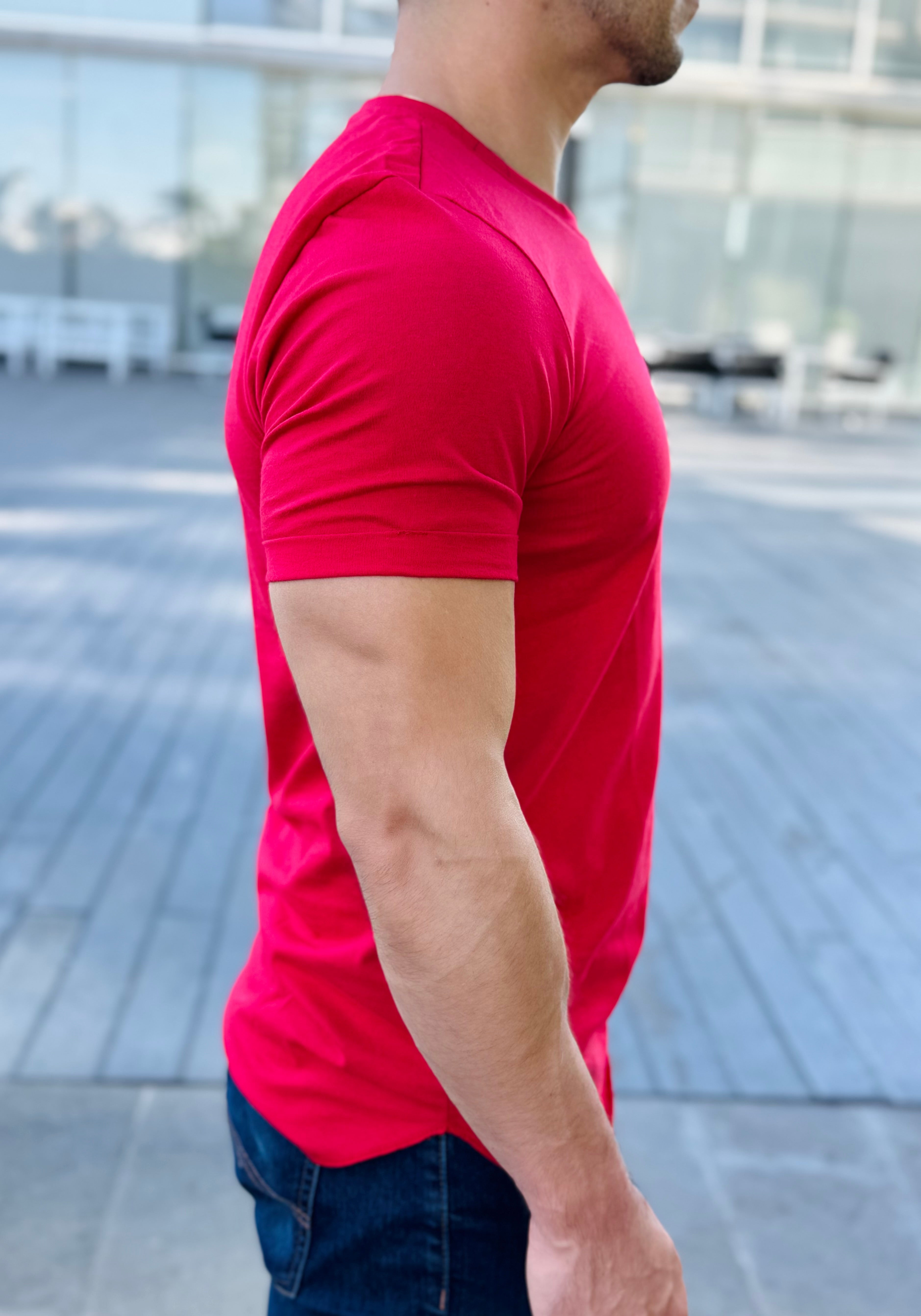 PLAYERA LONG FIT RED