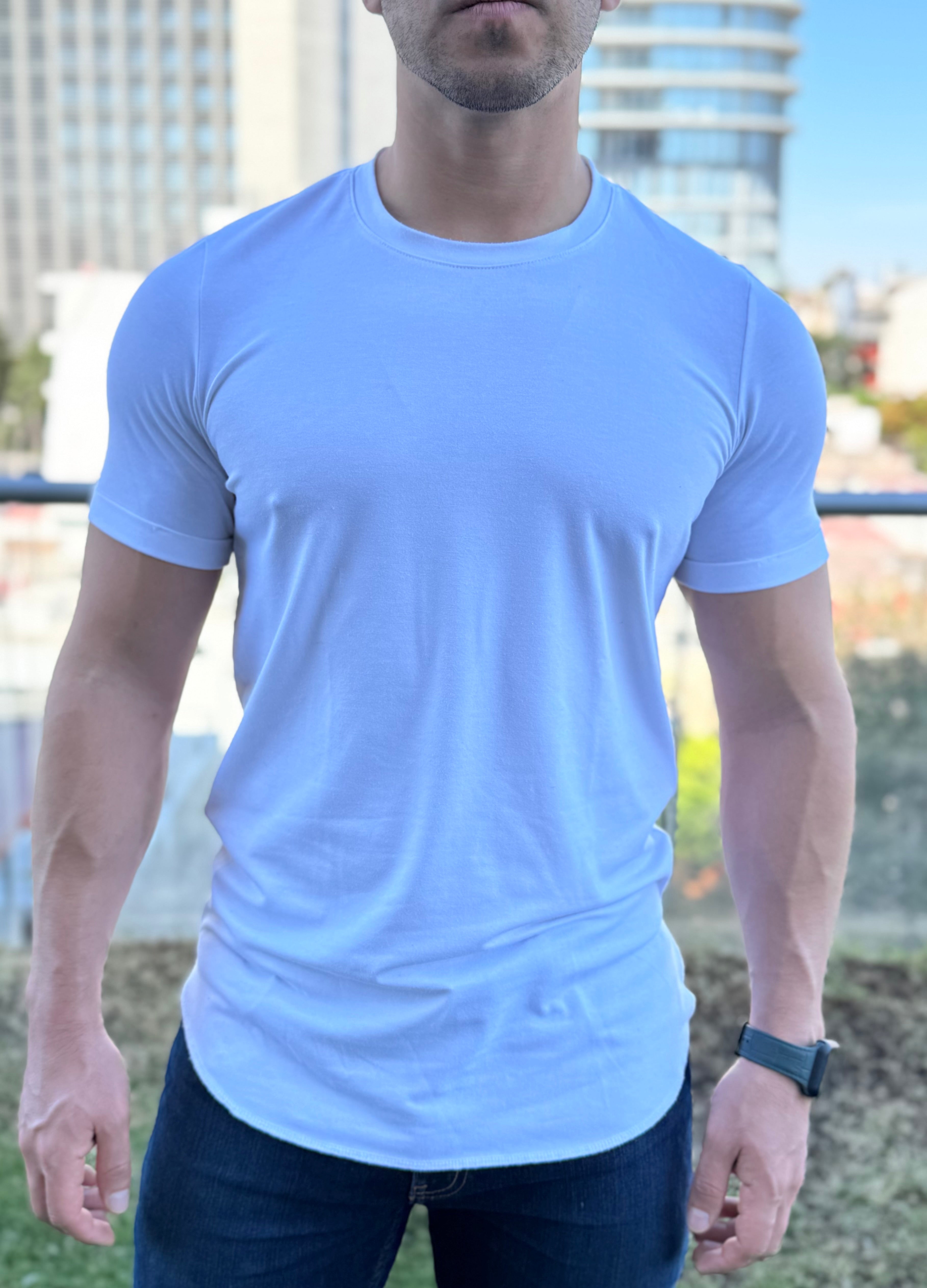 PLAYERA LONG FIT WHITE