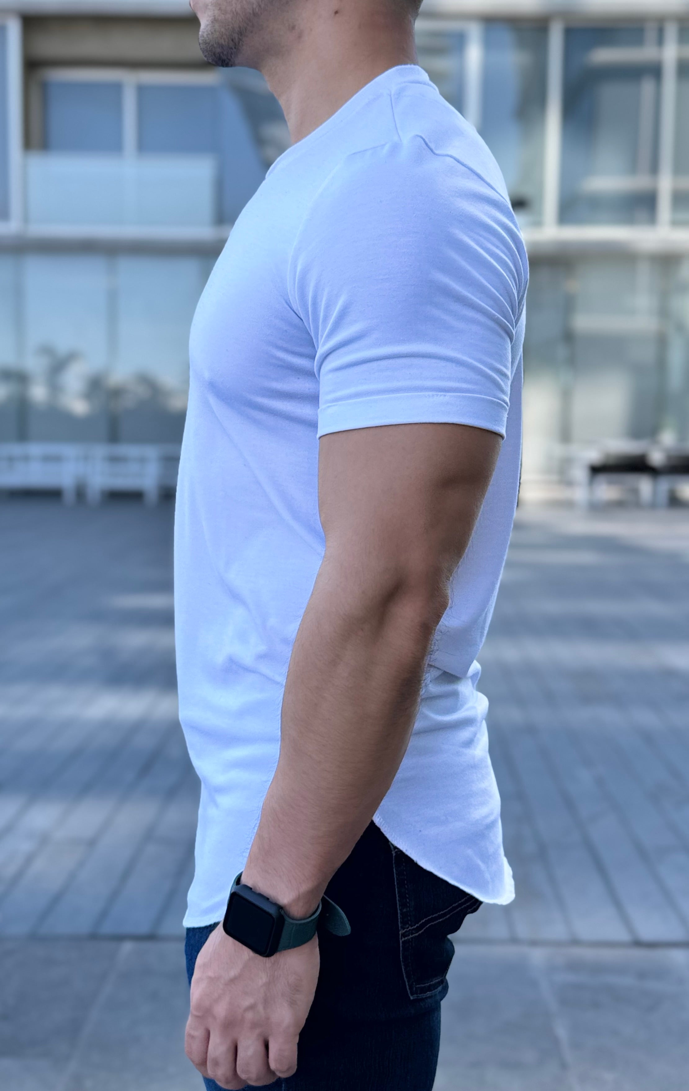 PLAYERA LONG FIT WHITE
