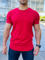 PLAYERA LONG FIT RED