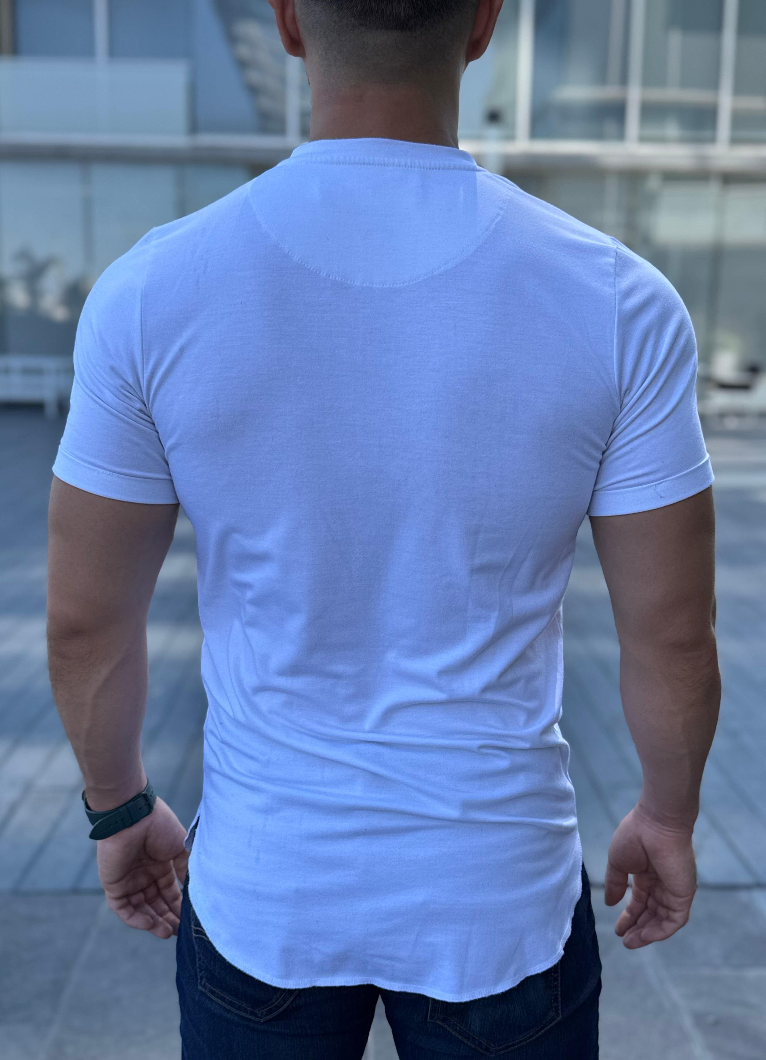 PLAYERA LONG FIT WHITE