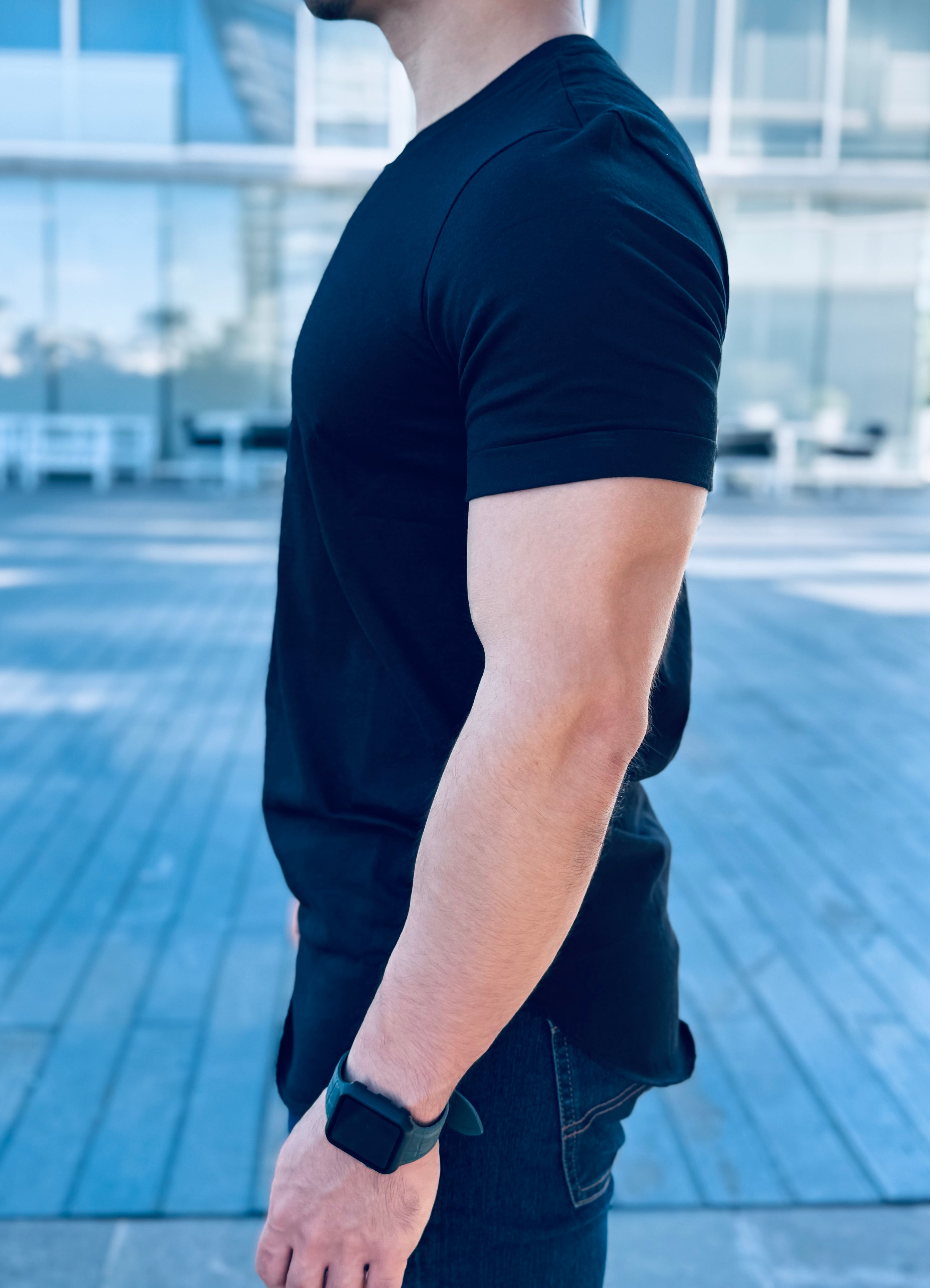 PLAYERA LONG FIT BLACK