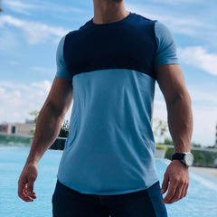 PLAYERA LONG FIT SQUARE Sky/Navy