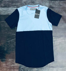 PLAYERA LONG FIT SQUARE Navy/Sky
